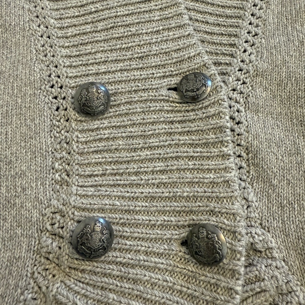 Lauren Ralph Lauren 4-Button Metal 100% Cotton Knit Sailing Cardigan Sz XL - Picture 2 of 9